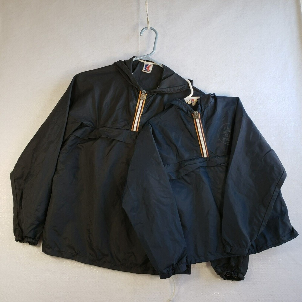 Lot of 2 KWay Vintage Pullover Windbreakers in a Pouch Size Small & Child Blue
